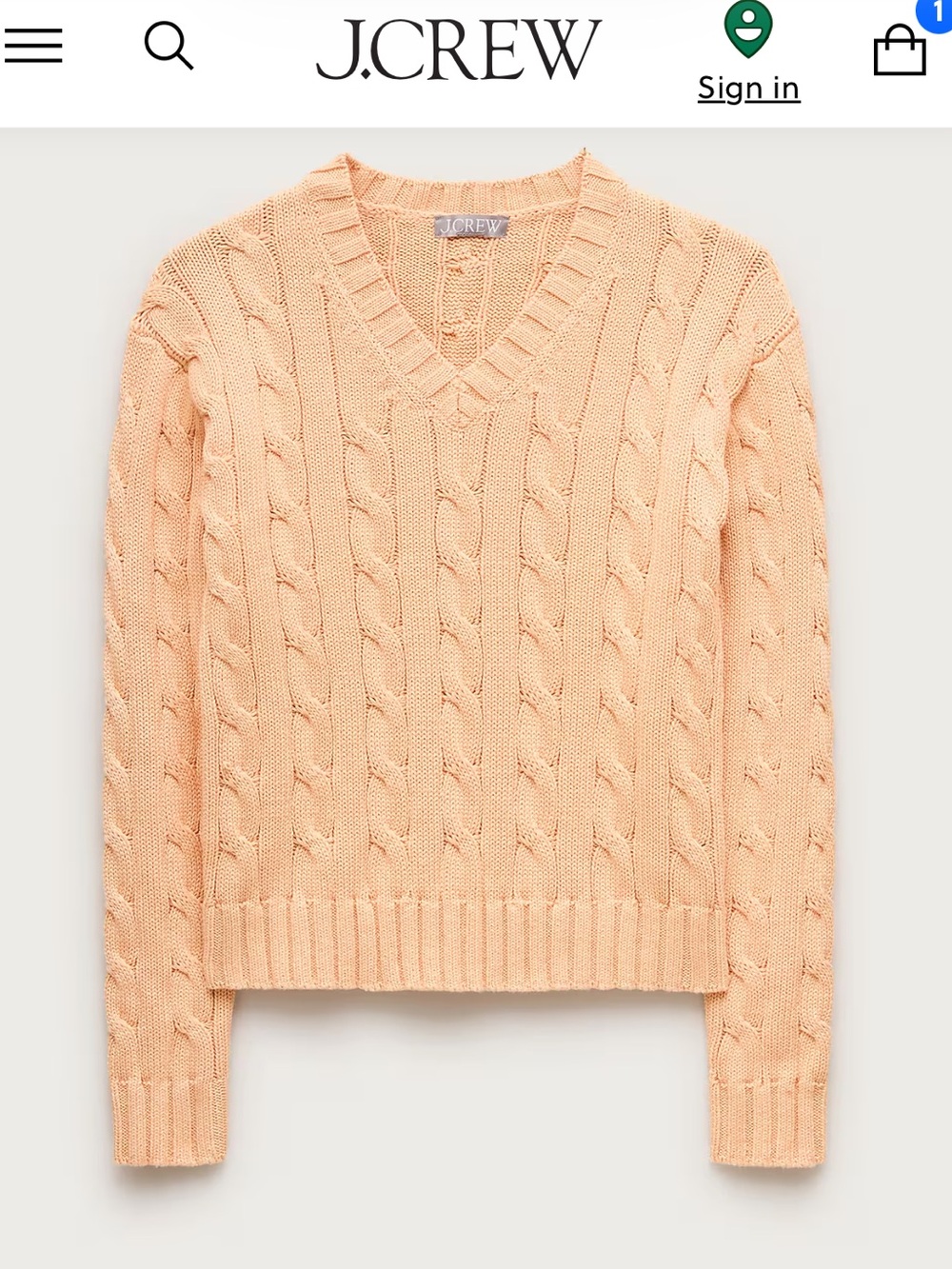 NWT J CREW high neck HERITAGE cotton CABLE-KNIT SWEATER